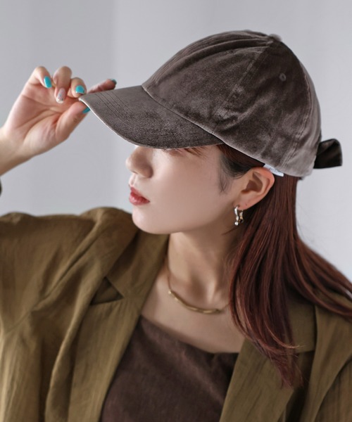 セール】バックリボンベロアキャップ（キャップ）｜Riberry（リベリー