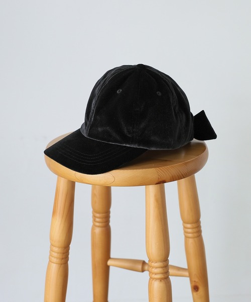 Riberry（リベリー）の「バックリボンベロアキャップ（キャップ・レディース・ベージュ/ブラック・FREE）」の8枚目の写真