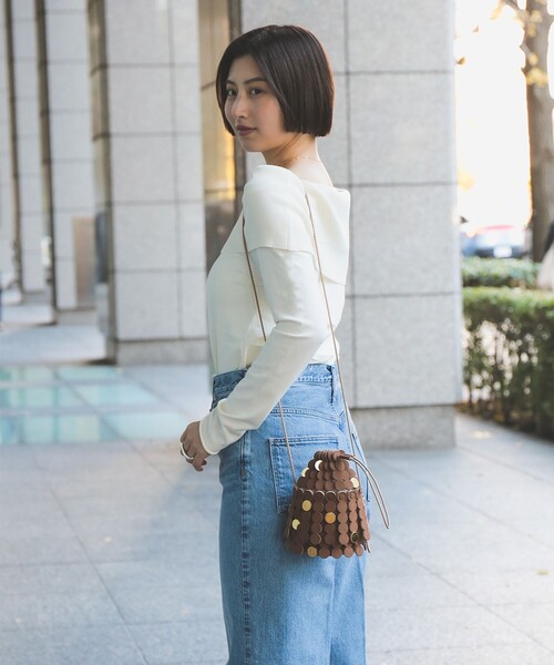 Demi-Luxe BEAMS（デミルクス ビームス）の「【1/9値下げ】レーヨン ポリエステル オフショルダー プルオーバー ニット（ニット/セーター・レディース・ブラック/ホワイト系その他5・ONE SIZE）」の5枚目の写真