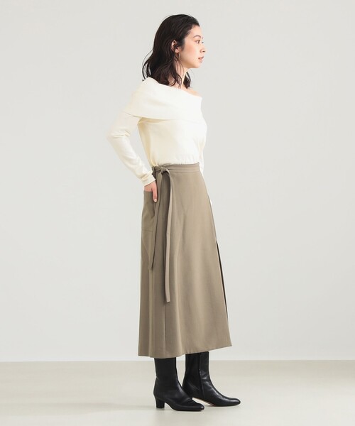 Demi-Luxe BEAMS（デミルクス ビームス）の「【1/9値下げ】レーヨン ポリエステル オフショルダー プルオーバー ニット（ニット/セーター・レディース・ブラック/ホワイト系その他5・ONE SIZE）」の8枚目の写真