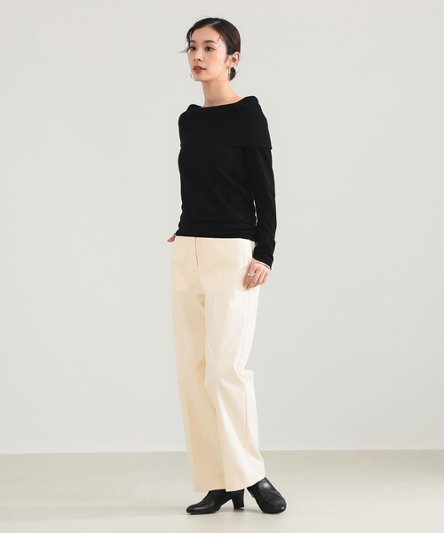 Demi-Luxe BEAMS（デミルクス ビームス）の「【1/9値下げ】レーヨン ポリエステル オフショルダー プルオーバー ニット（ニット/セーター・レディース・ブラック/ホワイト系その他5・ONE SIZE）」の12枚目の写真