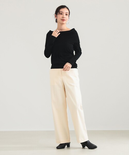 Demi-Luxe BEAMS（デミルクス ビームス）の「【1/9値下げ】レーヨン ポリエステル オフショルダー プルオーバー ニット（ニット/セーター・レディース・ブラック/ホワイト系その他5・ONE SIZE）」の13枚目の写真