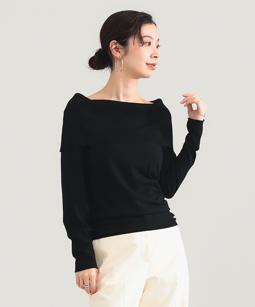 Demi-Luxe BEAMS（デミルクス ビームス）の「【1/9値下げ】レーヨン ポリエステル オフショルダー プルオーバー ニット（ニット/セーター・レディース・ブラック/ホワイト系その他5・ONE SIZE）」の16枚目の写真