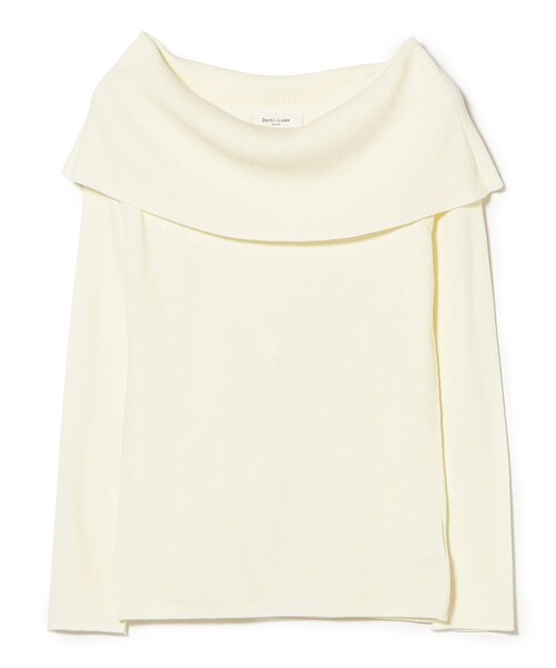 Demi-Luxe BEAMS（デミルクス ビームス）の「【1/9値下げ】レーヨン ポリエステル オフショルダー プルオーバー ニット（ニット/セーター・レディース・ブラック/ホワイト系その他5・ONE SIZE）」の17枚目の写真