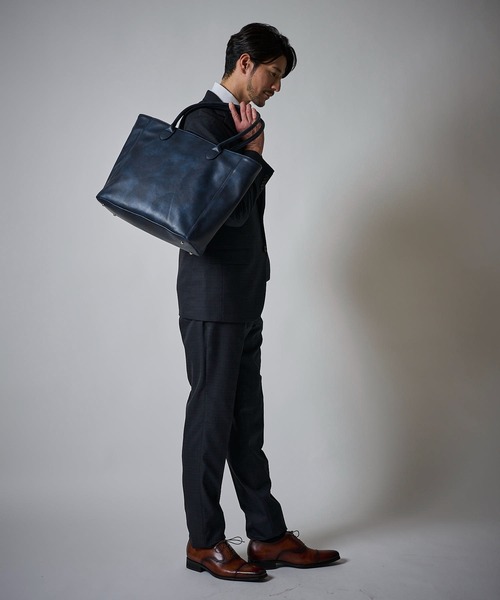 TETE HOMME(テットオム)の「【WEB限定】A4対応 オンオフ兼用 レザータッチトートバッグ(トートバッグ・メンズ・ブラック/チャコールグレー/ネイビー/ブラウン・FREE)」の21枚目の写真