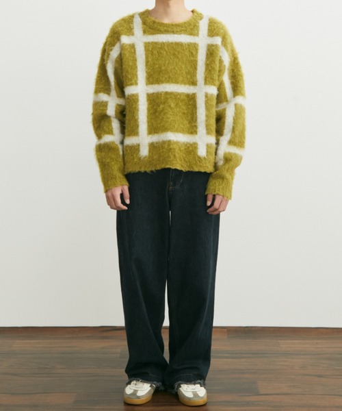 Auntie Rosa（アンティローザ）の「【karin’s direction item】ブークレチェックニット（ニット/セーター・レディース・グリーン/ブラウン・FREE）」の8枚目の写真