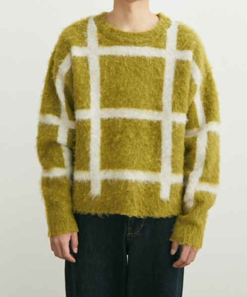 Auntie Rosa（アンティローザ）の「【karin’s direction item】ブークレチェックニット（ニット/セーター・レディース・グリーン/ブラウン・FREE）」の6枚目の写真