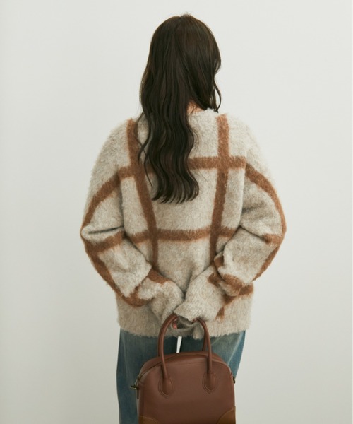 Auntie Rosa（アンティローザ）の「【karin’s direction item】ブークレチェックニット（ニット/セーター・レディース・グリーン/ブラウン・FREE）」の22枚目の写真