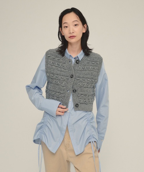 シーエフシーエル LATTICE VESTノースリーブニット ベスト 1 B.S. KNIT VEST/ブラックシープ ニットベスト | Schott（ショット