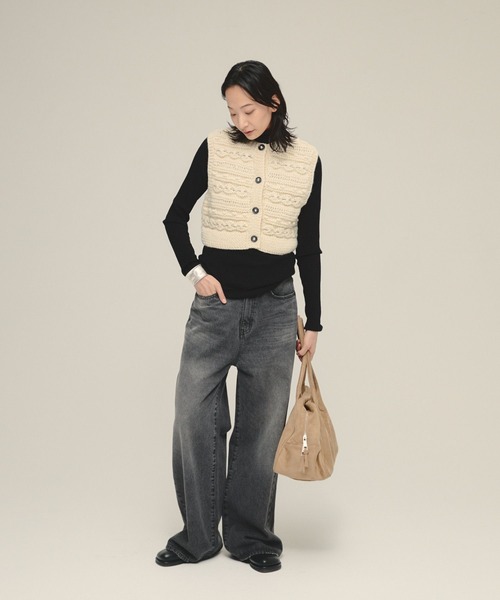 ella selectshop ベスト　グレー　クリ－ニング済み ella selectshop ベスト グレー クリ－ニング済み ベスト (レディース