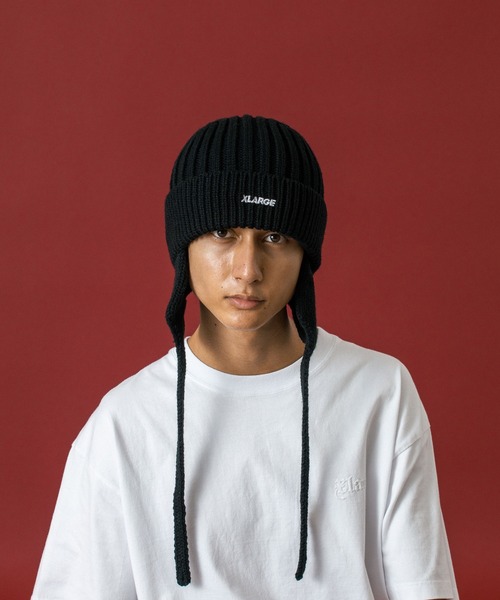 XLARGE（エクストララージ）の「EARFLAP KNIT CAP（ニットキャップ/ビーニー・メンズ・ネイビー/ブラウン/ブラック・ONE SIZE）」の2枚目の写真