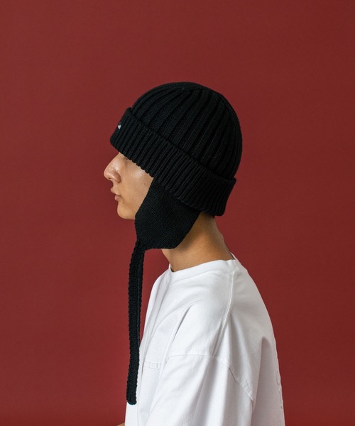 XLARGE（エクストララージ）の「EARFLAP KNIT CAP（ニットキャップ/ビーニー・メンズ・ネイビー/ブラウン/ブラック・ONE SIZE）」の6枚目の写真