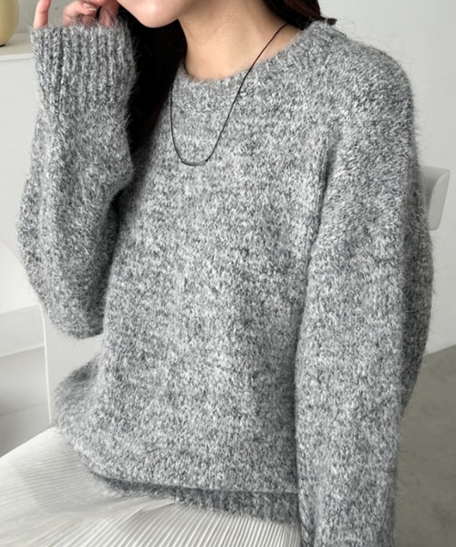 セール】オーバーサイズメランジニットトップス（ニット/セーター