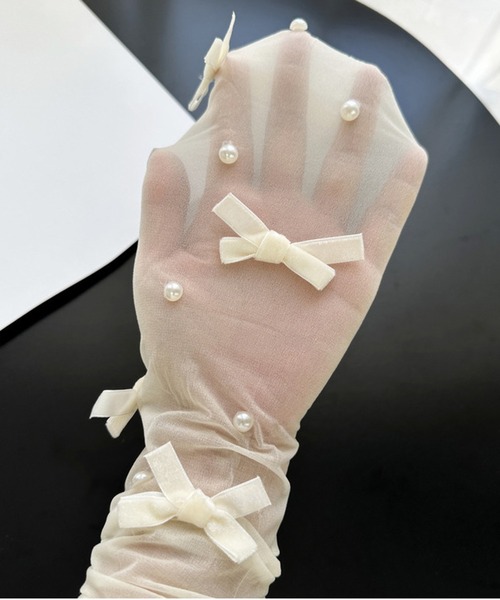 CALIFORNIA OUTFITTERS(カリフォルニア アウトフィッターズ)の「9C68 パール リボン シースルー ストッキング タイツ バレエコア ロリィタ(タイツ/ストッキング・レディース・ホワイト・ONESIZE)」の8枚目の写真