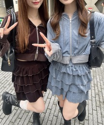 INGNI | サイドラインジップベロアパーカー(セットアップ対応)(パーカー)