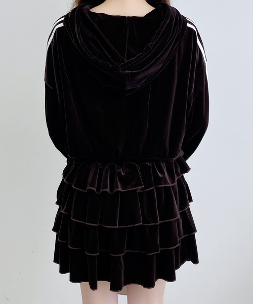 INGNI（イング）の「サイドラインジップベロアパーカー(セットアップ対応)（パーカー・レディース・ブラウン/ブラック/グレー・M）」の21枚目の写真