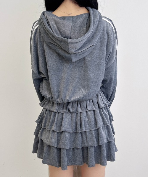 INGNI（イング）の「サイドラインジップベロアパーカー(セットアップ対応)（パーカー・レディース・ブラウン/ブラック/グレー・M）」の15枚目の写真