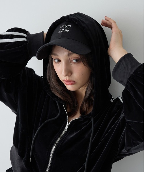 セール】サイドラインジップベロアパーカー(セットアップ対応