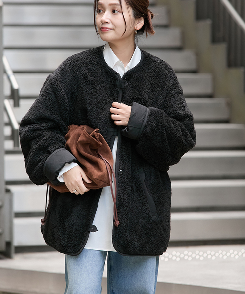 ARMY TWILL（アーミーツイル）の「別注【ARMY TWILL/アーミーツイル】Cotton Nylon Reversible（ブルゾン・レディース・ブラック/ベージュ・FREE）」の2枚目の写真