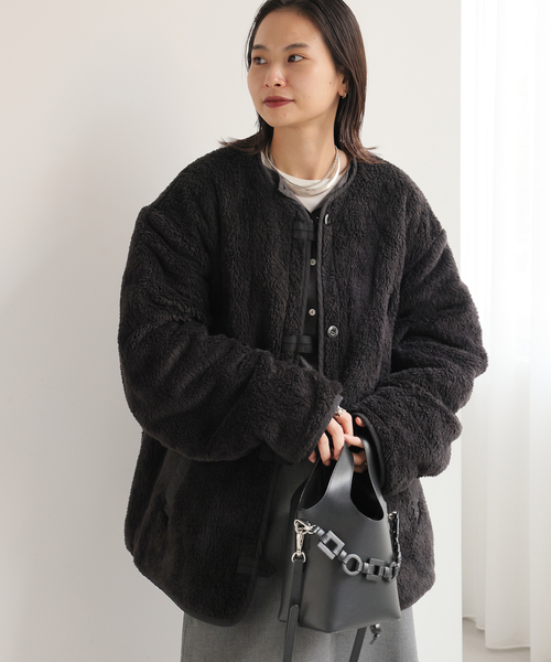 ARMY TWILL（アーミーツイル）の「別注【ARMY TWILL/アーミーツイル】Cotton Nylon Reversible（ブルゾン・レディース・ブラック/ベージュ・FREE）」の5枚目の写真