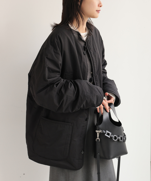 ARMY TWILL（アーミーツイル）の「別注【ARMY TWILL/アーミーツイル】Cotton Nylon Reversible（ブルゾン・レディース・ブラック/ベージュ・FREE）」の6枚目の写真