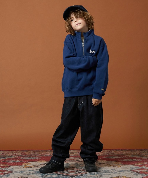 Lee（リー）の「Lee/リー【110-150cm】キッズ ハーフジップスウェット 裏起毛（スウェット・キッズ・オフホワイト/レッド/ネイビー・120/130/140/150/110）」の11枚目の写真