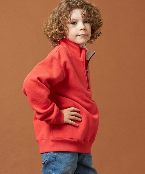 Lee（リー）の「Lee/リー【110-150cm】キッズ ハーフジップスウェット 裏起毛（スウェット・キッズ・オフホワイト/レッド/ネイビー・120/130/140/150/110）」の22枚目の写真