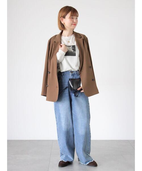 Lugnoncure（ルノンキュール）の「プリントアソートロングTシャツ（Tシャツ/カットソー・レディース・オフホワイト/シルバー/チャコールグレー/グレー・F）」の5枚目の写真