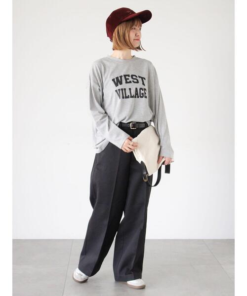 Lugnoncure（ルノンキュール）の「プリントアソートロングTシャツ（Tシャツ/カットソー・レディース・オフホワイト/シルバー/チャコールグレー/グレー・F）」の14枚目の写真