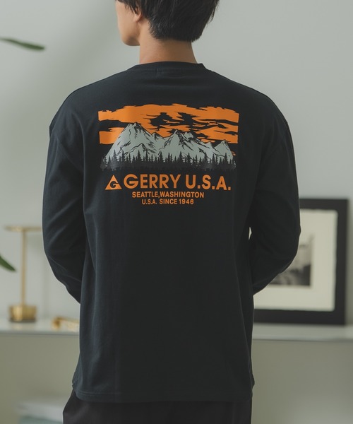 GERRY(ジェリー)の「【GERRY】別注 プリント 長袖Tシャツ(Tシャツ/カットソー・メンズ・ブルー/カーキ系/カーキ系1/カーキ系2/カーキ系3/ブルー系/ブルー系1/ブルー系2/ブルー系3/ホワイト系/ホワイト系1/ホワイト系2/ホワイト系3/ブラック系/ブラック系1/ブラック系2/ブラック系3/ライトグレー系/ライトグレー系1/ライトグレー系2/ライトグレー系3/ブラック/ライトグレー/ホワイト/カーキ・SMALL/MEDIUM/LARGE/X-LARGE)」の9枚目の写真