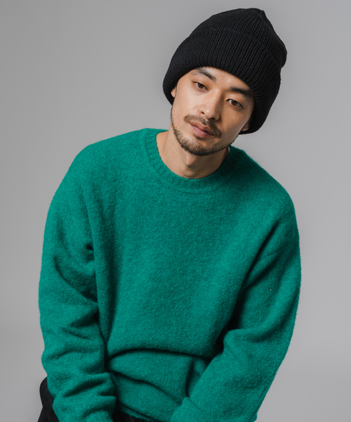 EDIFICE（エディフィス）の「KIJIMA TAKAYUKI (キジマ タカユキ) 別注  LONG BEANIE（ニットキャップ/ビーニー・メンズ・ダークグリーン/ブラック/ベージュ/オレンジ・FREE）」の6枚目の写真