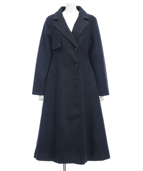 CLEAR BASIC（クリアベーシック）の「フェイクウールウエストシェイプチェスターロングコート[大人 フェミニン 上品]≪AW新作≫（その他アウター・レディース・チャコールグレー/ブラック・F）」の9枚目の写真