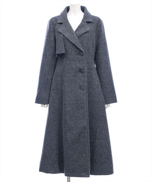 CLEAR BASIC（クリアベーシック）の「フェイクウールウエストシェイプチェスターロングコート[大人 フェミニン 上品]≪AW新作≫（その他アウター・レディース・チャコールグレー/ブラック・F）」の10枚目の写真