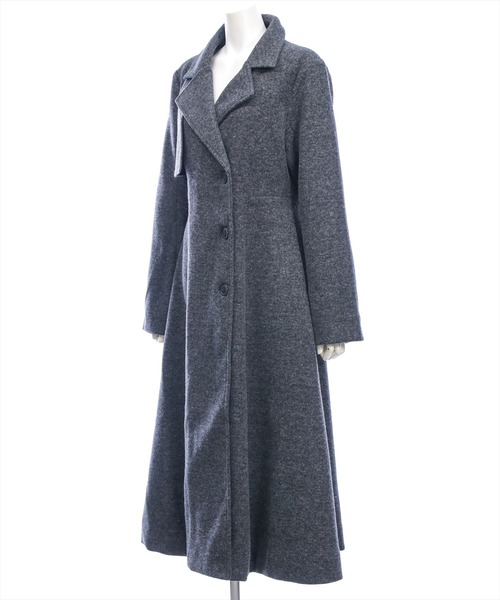 CLEAR BASIC（クリアベーシック）の「フェイクウールウエストシェイプチェスターロングコート[大人 フェミニン 上品]≪AW新作≫（その他アウター・レディース・チャコールグレー/ブラック・F）」の3枚目の写真