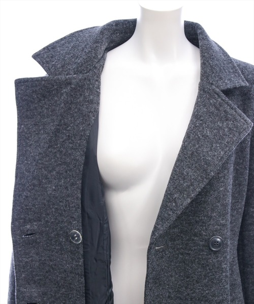 CLEAR BASIC（クリアベーシック）の「フェイクウールウエストシェイプチェスターロングコート[大人 フェミニン 上品]≪AW新作≫（その他アウター・レディース・チャコールグレー/ブラック・F）」の11枚目の写真