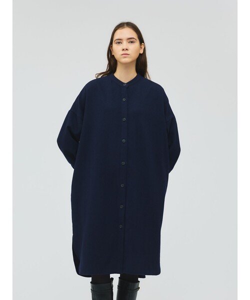 ポポ mizuiroind シャツワンピース Aライン ノーカラーシャツ 楽天市場