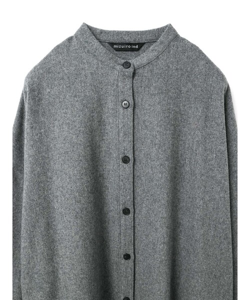 セール】mizuiro ind スタンドカラーシャツワンピース（ワンピース