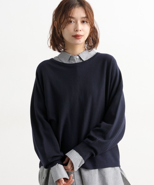 studio CLIP(スタディオクリップ)の「12ゲージウールミックスドルマンニットプルオーバー(ニット/セーター・レディース・キャメル/グリーン/ライトグレー/ネイビー・FREE)」の20枚目の写真