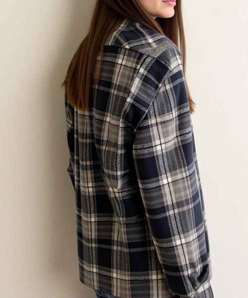 cammie(キャミー)の「チェック格子シャツ(シャツ/ブラウス・レディース・ホワイト/ブラウン/ブルー/ベージュ・F)」の19枚目の写真