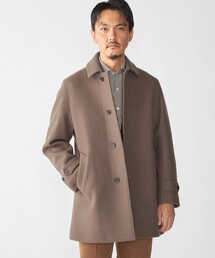 メンズのステンカラーコート（ブラウン/茶色系）ファッション