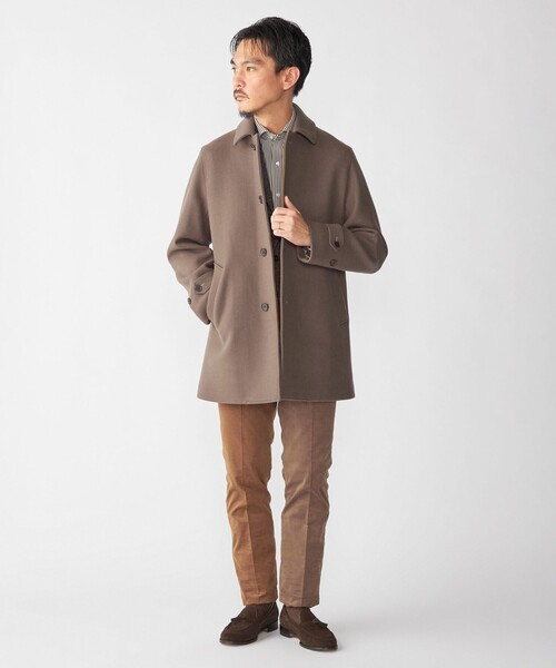 SHIPS（シップス）の「SHIPS: SUPER 140's メルトン カーコート（ステンカラーコート・メンズ・ダークグレー/ネイビー/ブラウン・SMALL/MEDIUM/LARGE/X-LARGE）」の7枚目の写真