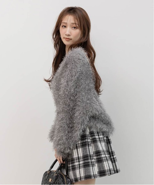 RANDA(ランダ)の「ラメシャギーカシュクールニット(ニット/セーター・レディース・グレー/ピンク/ホワイト/ベージュ・FREE)」の17枚目の写真