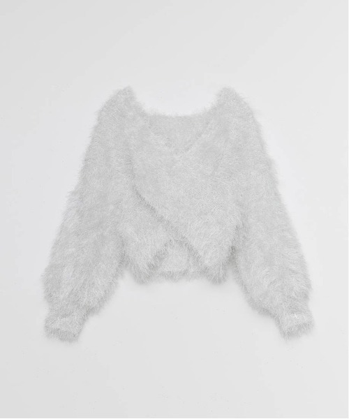 RANDA(ランダ)の「ラメシャギーカシュクールニット(ニット/セーター・レディース・グレー/ピンク/ホワイト/ベージュ・FREE)」の19枚目の写真