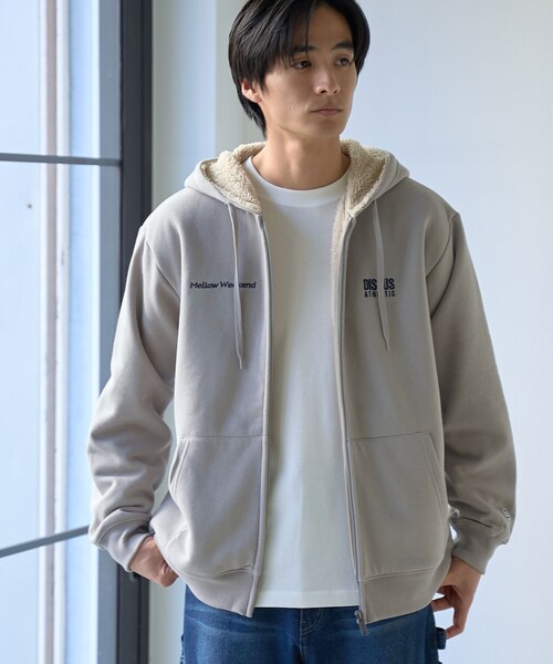 DISCUS(ディスカス)の「DISCUS(ディスカス)別注裏ボアジップアップパーカー(パーカー・メンズ・オフホワイト/ベージュ/ネイビー・S/M/L/XL)」の1枚目の写真
