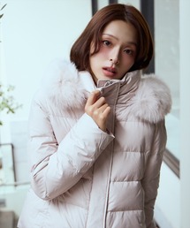 IENA イエナ フォックスファー付きベージュダウンジャケット フォックスファーシャーリングダウンジャケット「D789」-RUIRUE