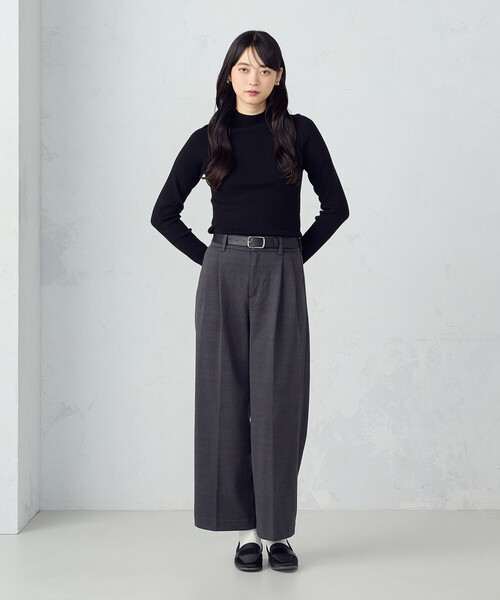 COMME CA ISM(コムサイズム)の「フラノ調 タック ワイドパンツ(その他パンツ・レディース・ライトグレー/チャコール・MEDIUM/X-SMALL/X-LARGE/LARGE/SMALL)」の7枚目の写真