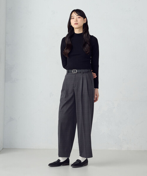 COMME CA ISM(コムサイズム)の「フラノ調 タック ワイドパンツ(その他パンツ・レディース・ライトグレー/チャコール・MEDIUM/X-SMALL/X-LARGE/LARGE/SMALL)」の8枚目の写真