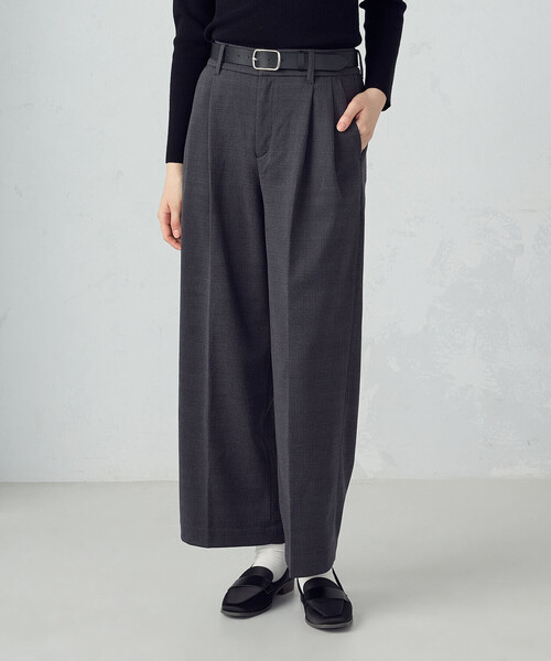COMME CA ISM(コムサイズム)の「フラノ調 タック ワイドパンツ(その他パンツ・レディース・ライトグレー/チャコール・MEDIUM/X-SMALL/X-LARGE/LARGE/SMALL)」の10枚目の写真