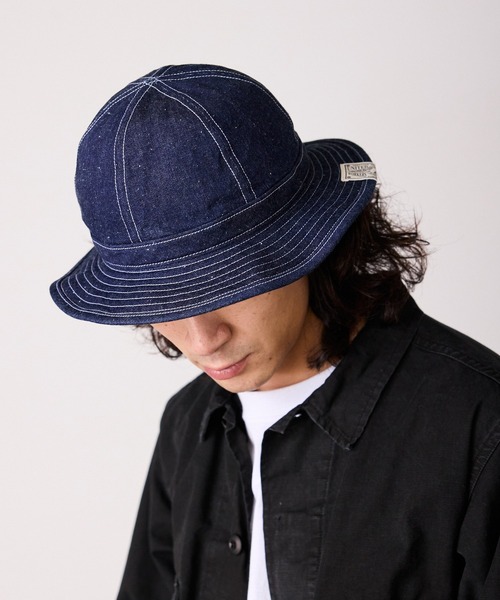 schott（ショット）の「Schott/ショット DENIM METORO HAT ブランドラベル コットンハット（ハット・メンズ・ブルー/ネイビー・58cm）」の2枚目の写真