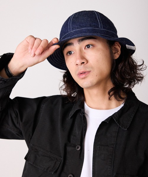 schott（ショット）の「Schott/ショット DENIM METORO HAT ブランドラベル コットンハット（ハット・メンズ・ブルー/ネイビー・58cm）」の5枚目の写真